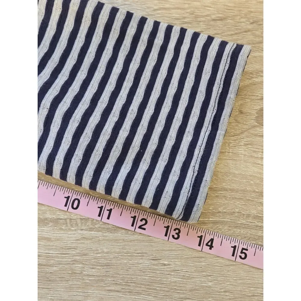 HABITAT Women's Asymmetrical Striped 3/4 Sleeve Top XL Navy Blue Gray Nautical - Picture 11 of 12